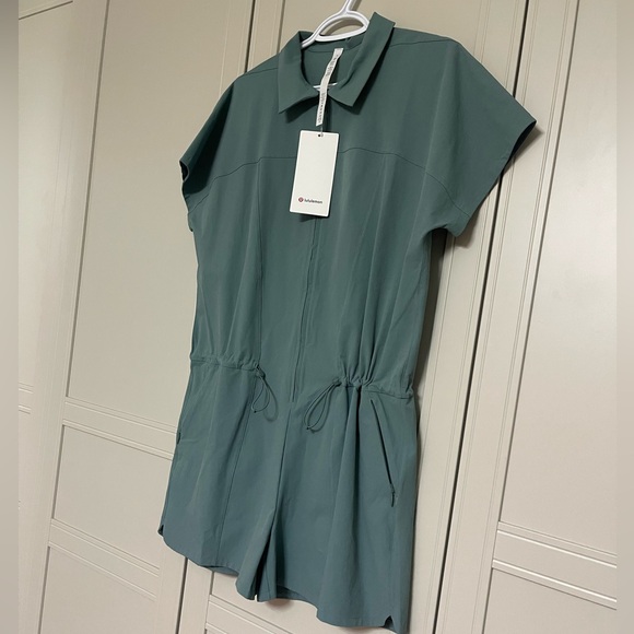 NWT Lululemon Stretch Rib Pocketed Romper in Tidewater Teal - Picture 9 of 14